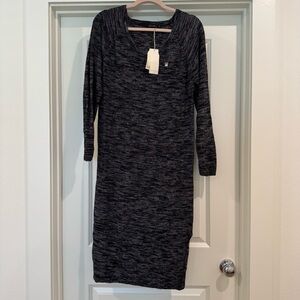 NWT Obey Charcoal Knit Long Sleeve Midi Dress
